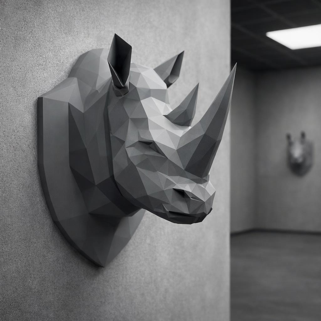Low Poly Rhino Head